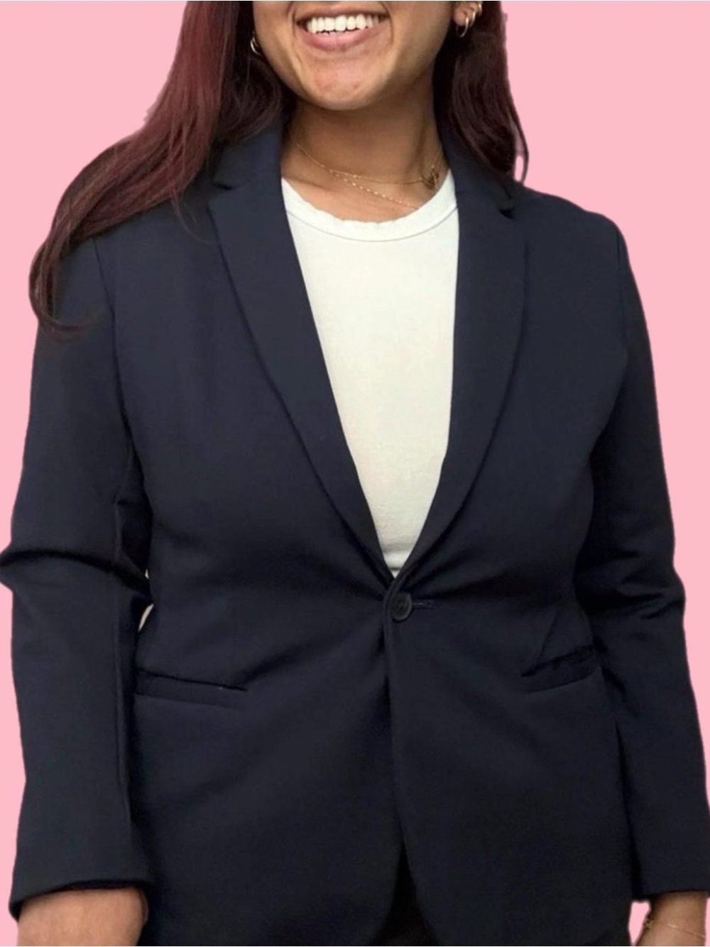 old navy stretch cotton blazer - navy